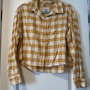 American Eagle Outfitters Mustard Plaid Shirt